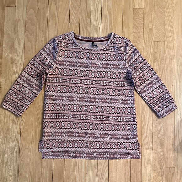 Massini Crew NeckTop, Pink Southwest Pattern, Size Small - Picture 1 of 6